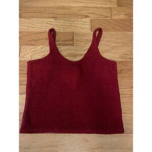 ASOS Design, women's red lounge fluffy cami, cropped tank size 6